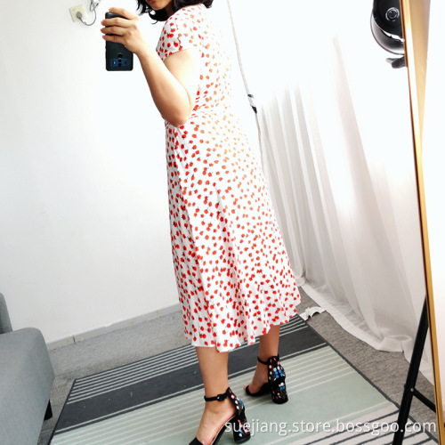 Women Short Sleeve Printing Casual Dress
